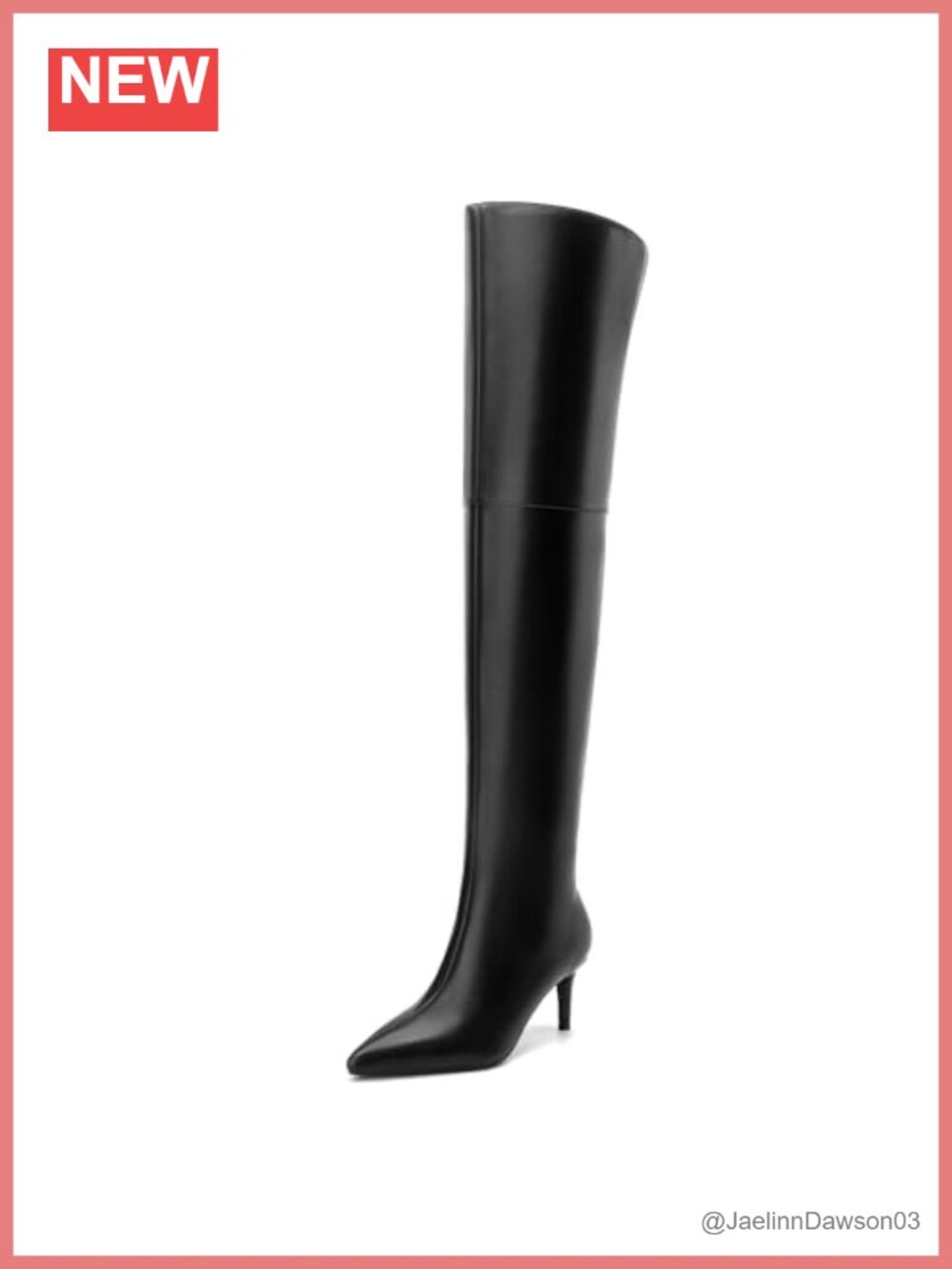 Womens Faux Leather High Heel Over The Knee Boots Wide Calf Pointed Toe 2.4 Inch
